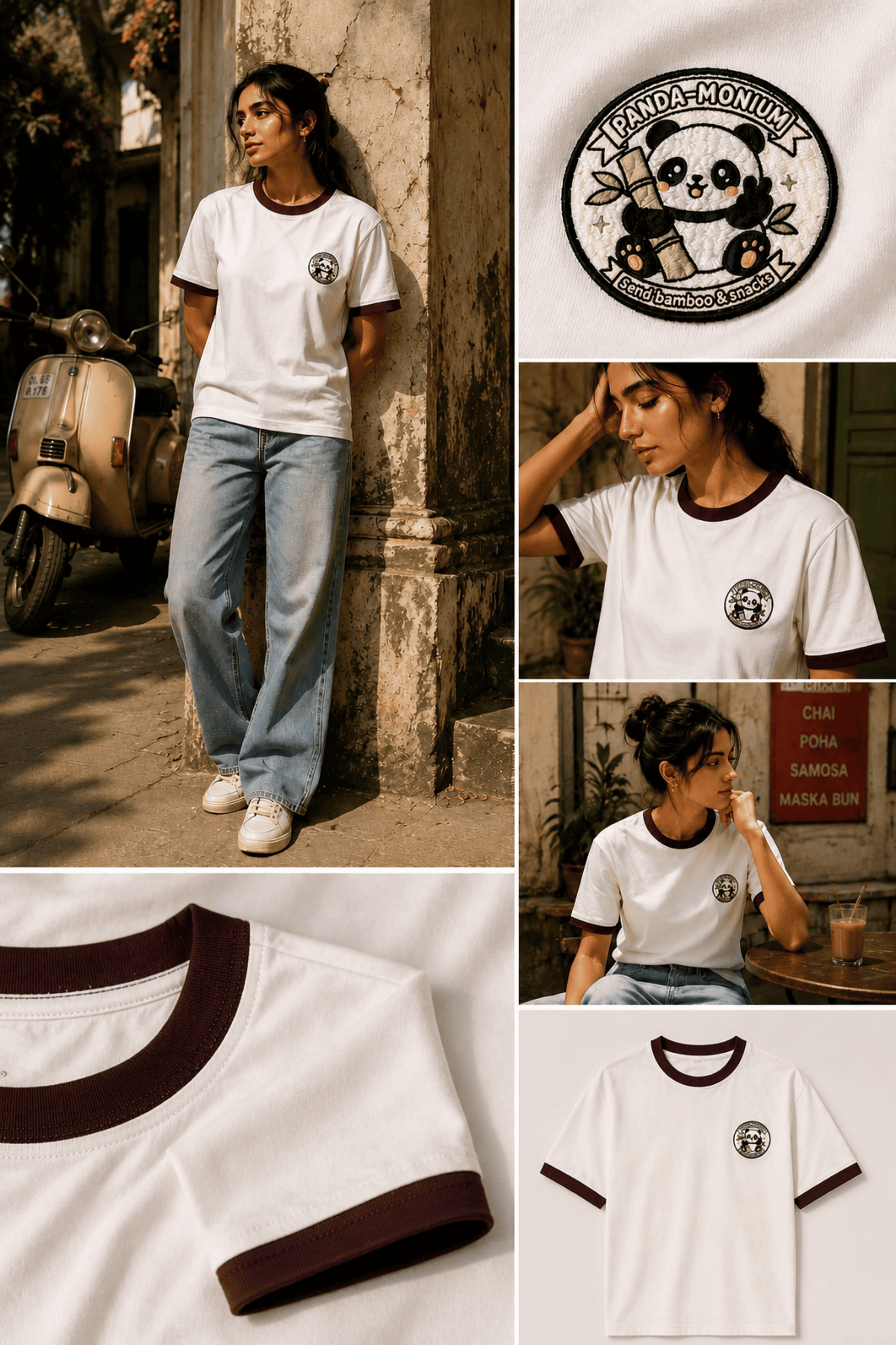 Unisex Embroidered Ringer T-Shirt