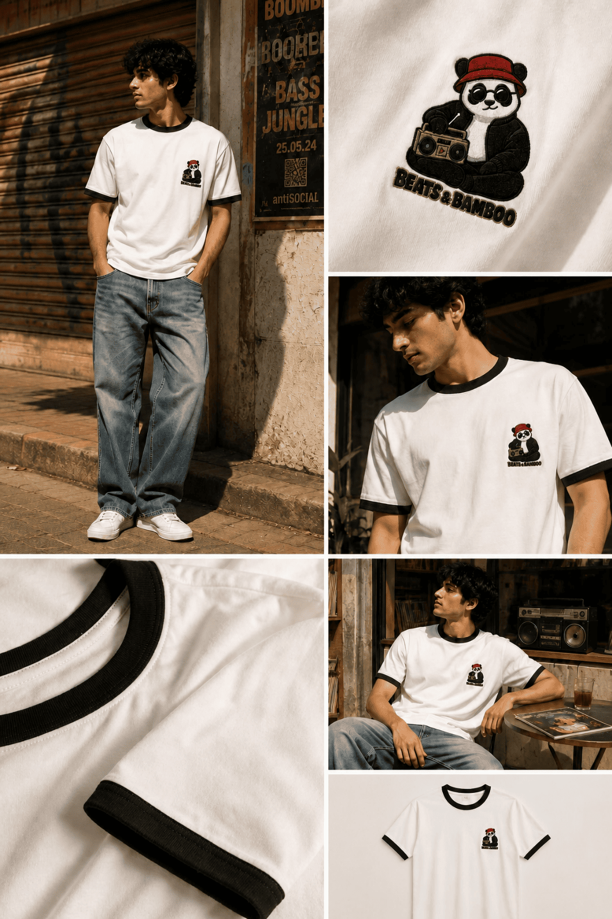 Unisex Embroidered Ringer T-Shirt