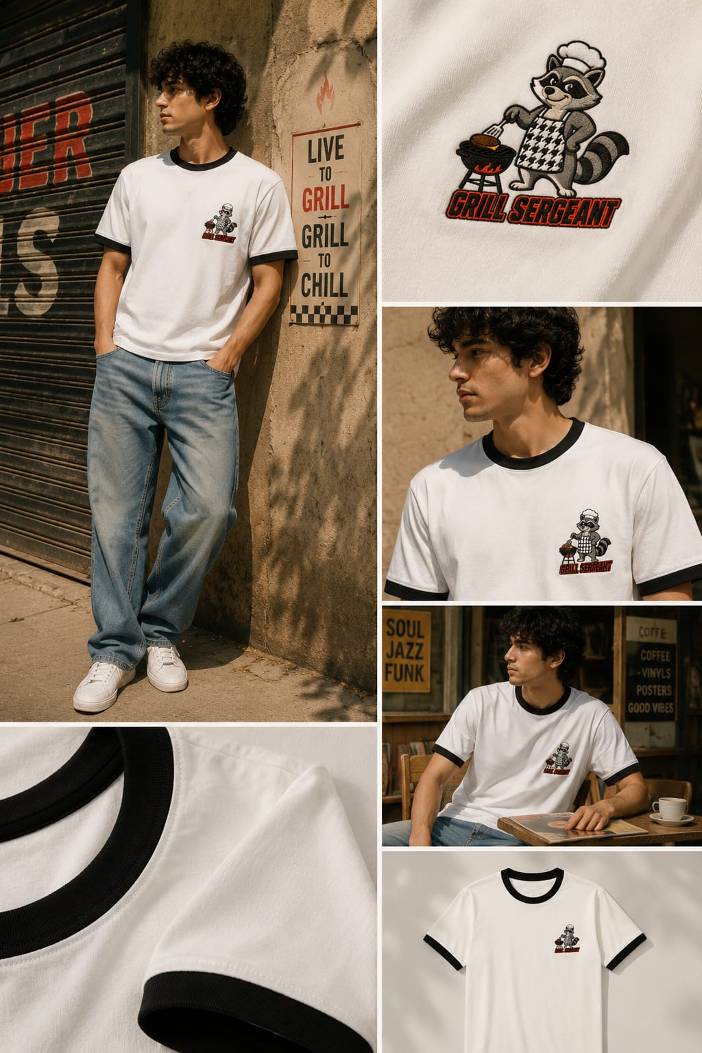 Unisex Embroidered Ringer T-Shirt
